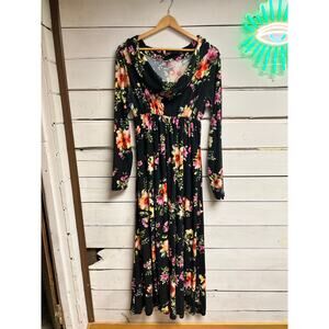 Women's Motherbee Maternity Dress with Floral Pattern, Size L